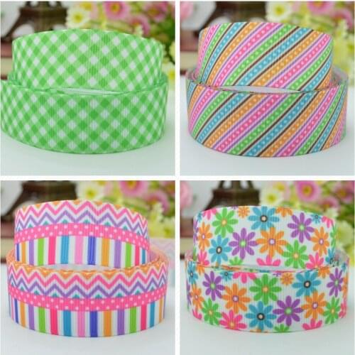 10 Yards 22mm 7/8" Pretty Flowers Girls Printed grosgrain ribbon hair bow Headwear DIY hair accessories retail
