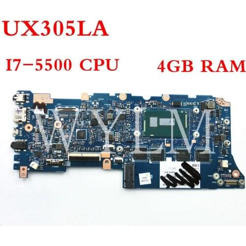 UX305LA I7-5500 CPU 4GB RAM mainboard REV2.1 For ASUS UX305L UX305LA Laptop motherboard 90NB08T0-R00070 100%Tested free shipping
