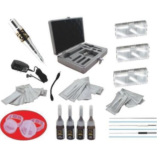 Permanent Makeup Eyebrow Rotary Machine Kit Tattoo Gun Microblading Needles Set With Carrying Case