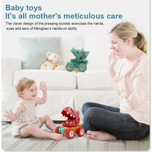 New 1 Pcs Cartoon Kids Press Small Dinosaur Return Force Car Sliding Inertia Baby Toy Car Childrens Bath Toys Christmas Gifts