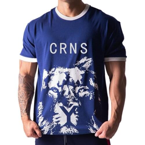 2021 Summer New Gyms Fitness Bodybuilding Cotton t shirt Brand Mens Shirts male fashion Casual Short sleeved Tees Tops clothes