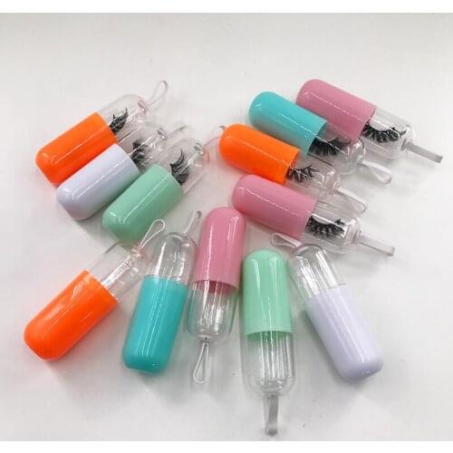 Wholesale Price Eyelash Packaging Box Capsule Lash Case Natural Mink Lashes Custom Lash Boxes