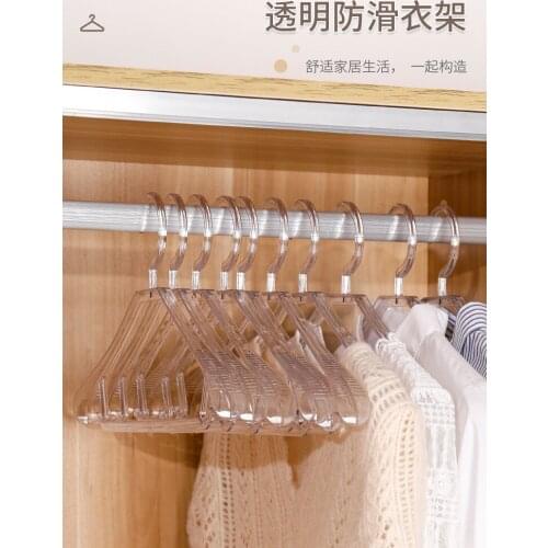 Sainwin 10pcs/lot 40cm Adult Plastic hanger non-slip traceless garment transparent hangers hotel Clothes store hanger