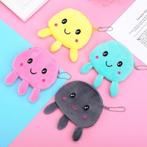 Plush coin purse cartoon cute plush doll coin purse small zipper pocket children girl coin purse plush pendant children’s gift