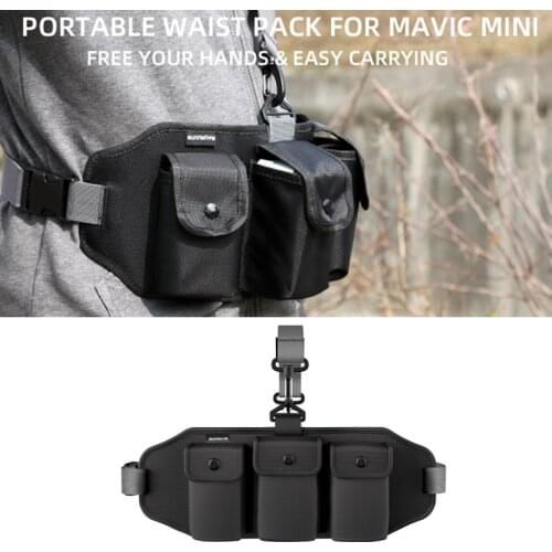 Portable Waist Pack for DJI Mavic Mini Drone Remote Controller Battery Charger Protective Pack Storage Bag Adjustable Strap