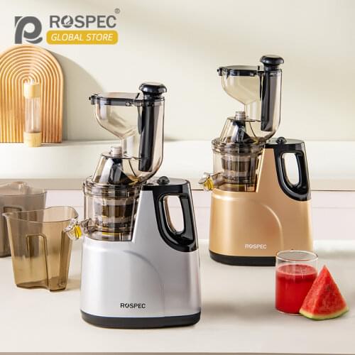 ROSPEC Electric Extractor for Food Household Slow Juicer Stainless Steel Large Caliber Fruit Vegetable Free Filter Easy Cleaning