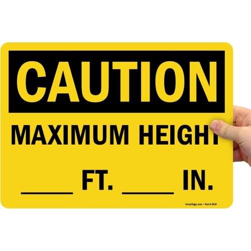 SmartSign-Aviso de altura máxima, señal de escritura, aluminio de 8x12 pulgadas