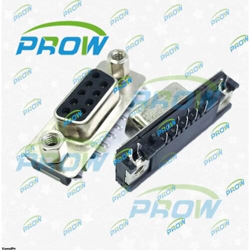 Ultra-thin DR9 female head DR9 male head DB9 male DB9 female RS232 serial port female socket welding plate type 90 degree bend