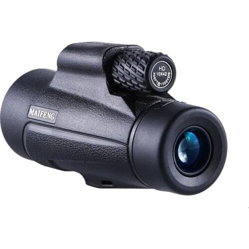 10X42 telescope scope with phone clip bak4 optical glass Portable professional for hunting New Monocular