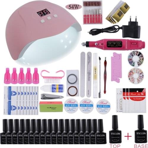 TFSCLOIN Nail Set Nail Lamp 10/18 Color Gel Nail Polish Kit Electric Nail Drill Machine Soak Off Manicure Set Nails Decorations