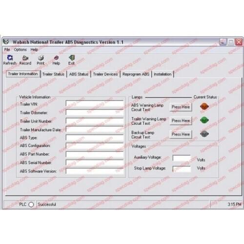HEAVY DUTY ABS TRACTOR/TRAILER DIAGNOSTIC SOFTWARE KIT For Wabash