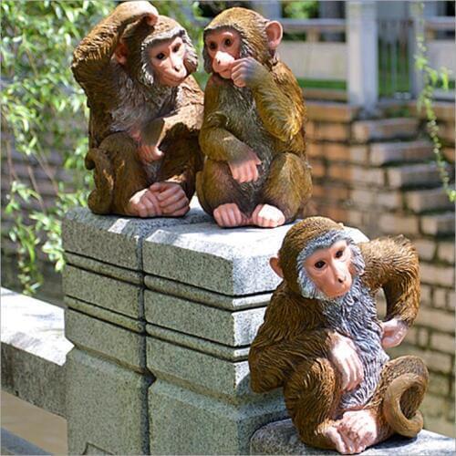Outdoor Resin Simulation Monkey Animal Statue Gardening Landscape Design Figurines Crafts Decoration Yard Tree Hanging Ornaments