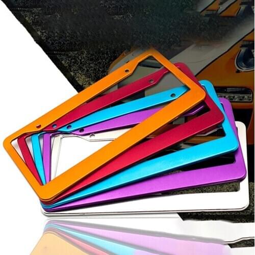 Universal Aluminum Alloy US Car License Plate Frame Cover Auto Accessory Waterproof Number Plate Holder Car Decoration