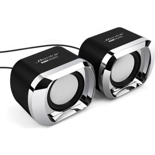 USB 2.0 Notebook Speakers Wired Stereo Mini Computer Speaker for Desktop Laptop Notebook PC MP3 MP4 3.5mm AUX IN black