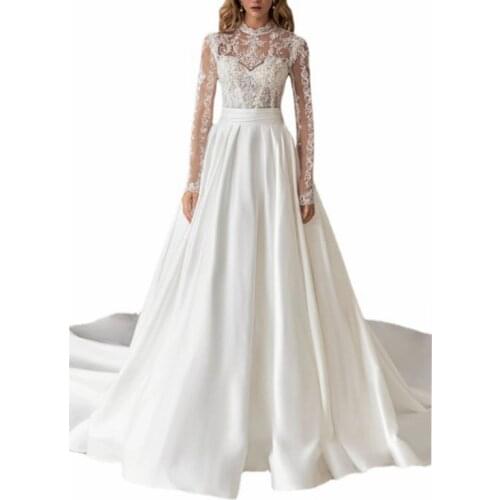 Vintage Lace Patchwork Long Dress Plus Size S-XL Wedding Bridesmaid Party Maxi Dress Robe Femme 2021 Vestidos White