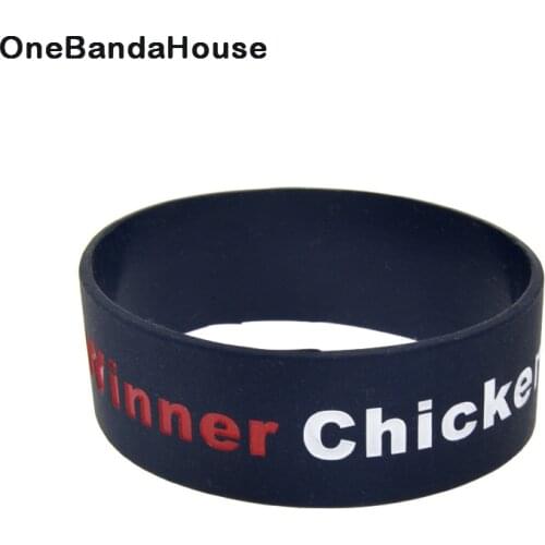 1PC Winner Winner Chicken Dinner Silicone Wristband One Inch Wide Black Game Gift