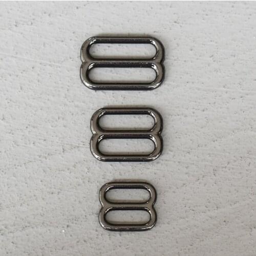 10 Pcs 15/20/25mm Gun Black Metal Adjust Buckle Tri Glide Slide Buckle Middle Adjuster for Leather Craft Bag Strap Webbing