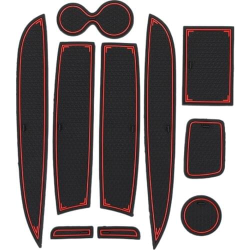 10Pcs Door Groove Mat for Renault Clio 4 Interior Decoration Anti-Slip Gate Slot Cup Pad Car Styling