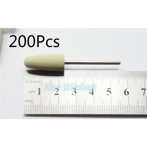 200x Yellow Super-Fine SILICONE Polishers Polishing Smoothing Burs For Dental
