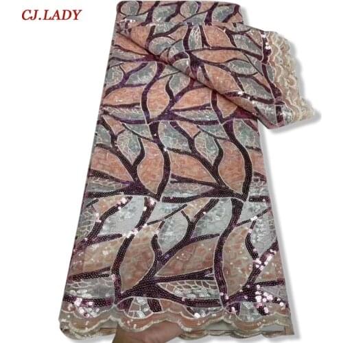 African Dry Lace Fabrics 2021 High Quality Nigerian Lace Fabric With Sequines French Lace Fabric For Wedding Party Dress A4