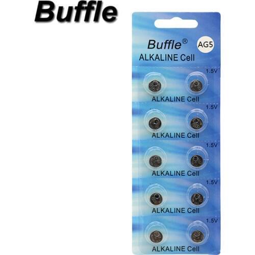 Buffle 10pcs 60mAh Capacity Button Coins Batteries G5 AG5 393A LR754 SR754W