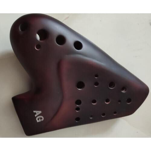 Great sound smoked burn three tubes 3-pipes AG ocarina multichamber flute alto G music instrument