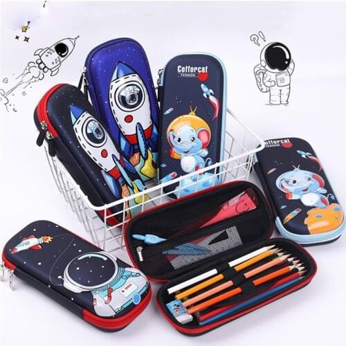 3D Space pencil case School Stationery Box Plastic Cartoons Pencil cases for kids pen case gifts student pen box kawaii pen bag