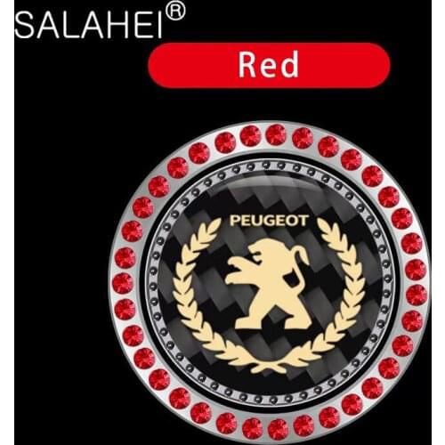 Car One-Key Engine Start Stop Ignition Button Cover Carbon Fiber Texture Rhinestone Crystal Ring For Peugeot GT 207 307 407 507