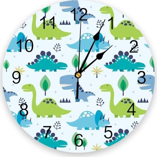 Color Dinosaur Cartoon Kawaii Wall Clock Modern Bedroom Art Clocks Personality Living Room Fashion Wall Watch