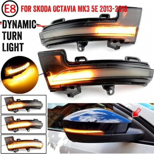 For Skoda Octavia Mk3 A7 5E Flasher Dynamic Blinker LED Turn Signal Light Side Mirror Indicator 2014 2015 2016 2017 2018 2019