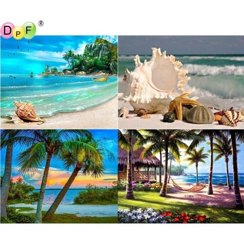 DPF 5D Round/Square full Diamond Painting Cross Stitch seaside Crafts Diamond Embroidery Mosaic Needlework kits Home Decor