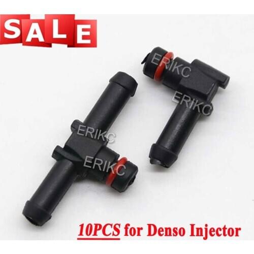 ERIKC 10PCS Common Rail Injector Return Oil Backflow Pipe Connector L Type Plastic Tee Joint Fitting For Denso Nozzle
