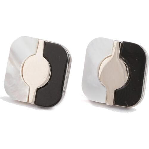 Hot Sell Fashion Charm 316L Stainless steel Personality Black and White Shell Earrings Jewelry for women