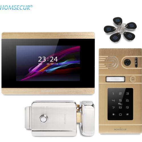 HOMSECUR 7" Video&Audio Home Intercom+Aluminium Alloy Camera for Home Security BC071-G+BM715-G
