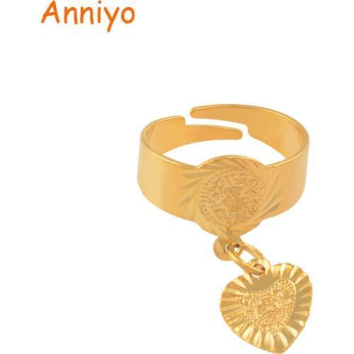 Ancient Small Heart Coin Ring for Girls Free Size Middle Eastern Jewelry Muslim Islamic Wholesale Arab Coins Jewellery #141906