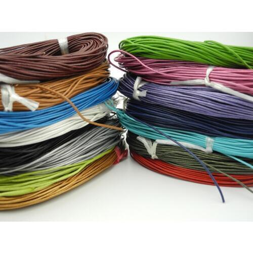 38 Colors Avail 25Yards 1.5mm Round Real Genuine Leather Cord/String for Jewelry Making Crafting Beading Necklace Bracelet