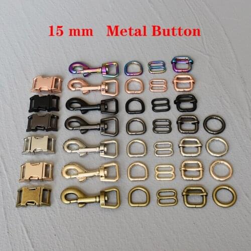 15mm 50 Pieces Metal Buckle Slider Adjust D Ring Release DIY Bag Strap Belt Handle Shoulder Webbing Leather Craft Accessories