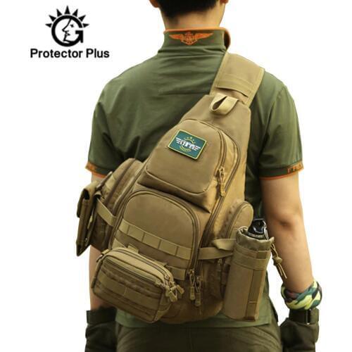 Men Tactical Sling Bag 14 inch Laptop Chest Bags Waterproof Molle Military Camping Hiking Hunting Outdoor Sport Bag Pack XA40D