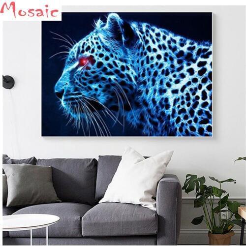 Leopard diy handmade diamond painting animals 5D Full Square/round cross stitch kit diamond embroidery sale custom mosaic decor