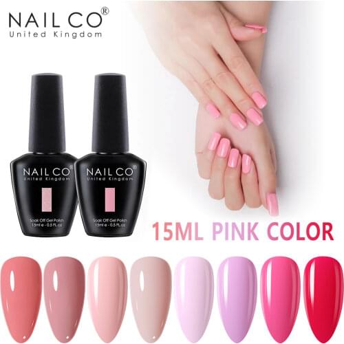 NAILCO Flower LED Gel Nail Polish Nude Pink Gel Milk Color Series 15ml Gel Lacquer Set UV Nail Art Gel Varnish For Nails Glitter