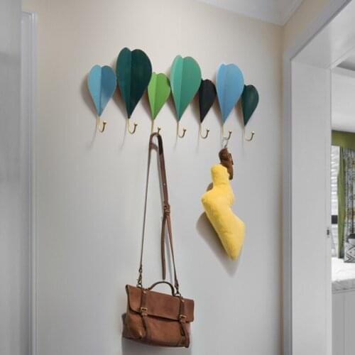 Nordic light luxury wrought iron hook creative love coat hook door key hanging porch decoration coat hook hanger