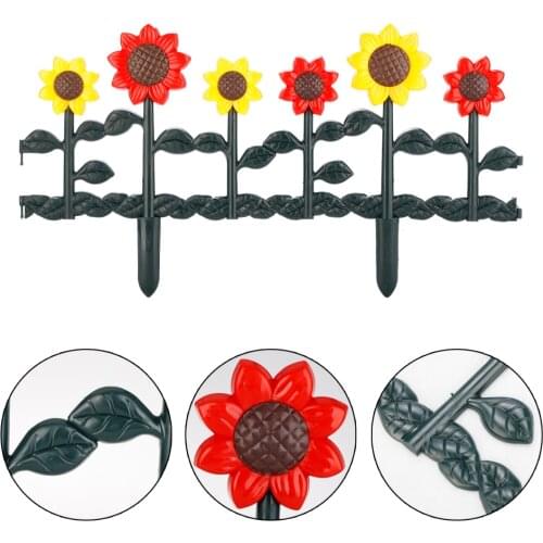 Garden Lawn Ground Sunflower Fence Home Decoration Plastic 62*34CM Non-toxic For Outdoor Yard