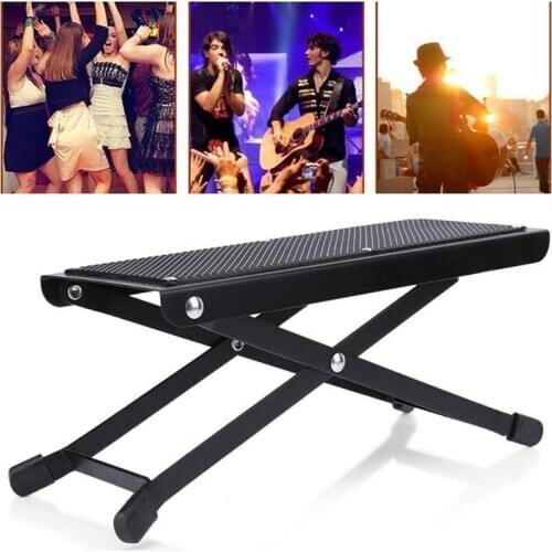 Guitar Foot Rest Adjustable Height Guitar Foot Stool Non Slip Folding Guitar Pedal, Strong And Sturdy
