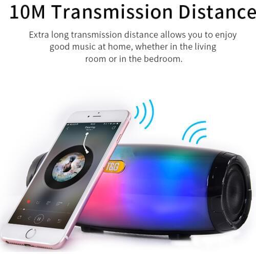 Portable Wireless Bluetooth peaker With dancing LED flashing light TG165 with 5W*2 speaker Mp3 AUX USB FM Radio Stereo Subwoofer
