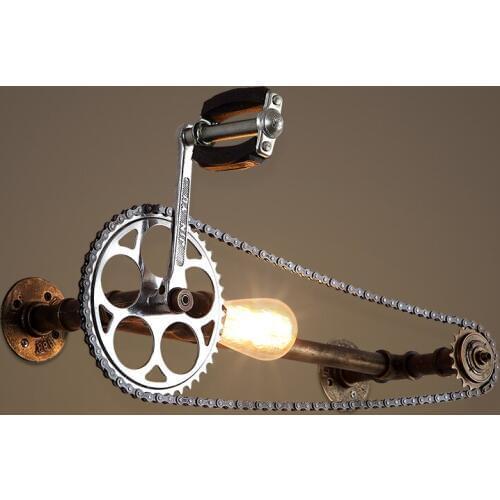Industrial Creative Personality Aisle Wall Lamp Loft Cafe Retro Plumbing Gear Chain Bar Art Wall Lamp