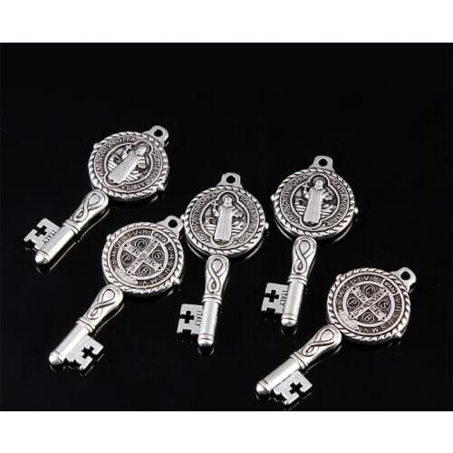 Religious Saint Benedict Amulet Medal-Nursia Pattern Medal, Saint Christopher Alloy Medal