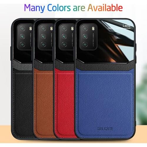 Luxury Shockproof Phone Case For Xiaomi Poco M3 Pro 5G Leather Mirror Tempered Glass Back Cover For Poxo Poko M3Pro X3 X3Pro F3