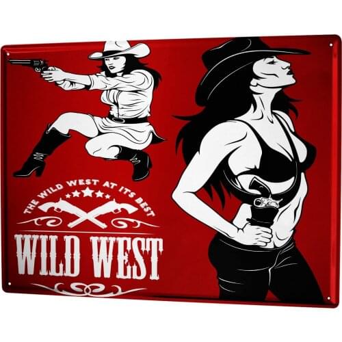 SINCE 2004 tin Plate Nostalgia Western Style Woman Wild west