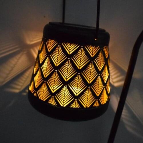 Gardening Decor Garden Decorations Outdoor Solar Watering Can Ornament Lamp Garden Art Light Decor Hollow Iron LED String Lamp