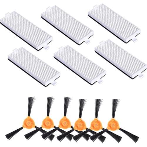 18pcs/lot 6pcs Side Brush +6pcs HEPA Filter +6pcs Sponge for Eufy RoboVac 11 Robotic Vacuum Cleaner Parts Replacement Filter Kit